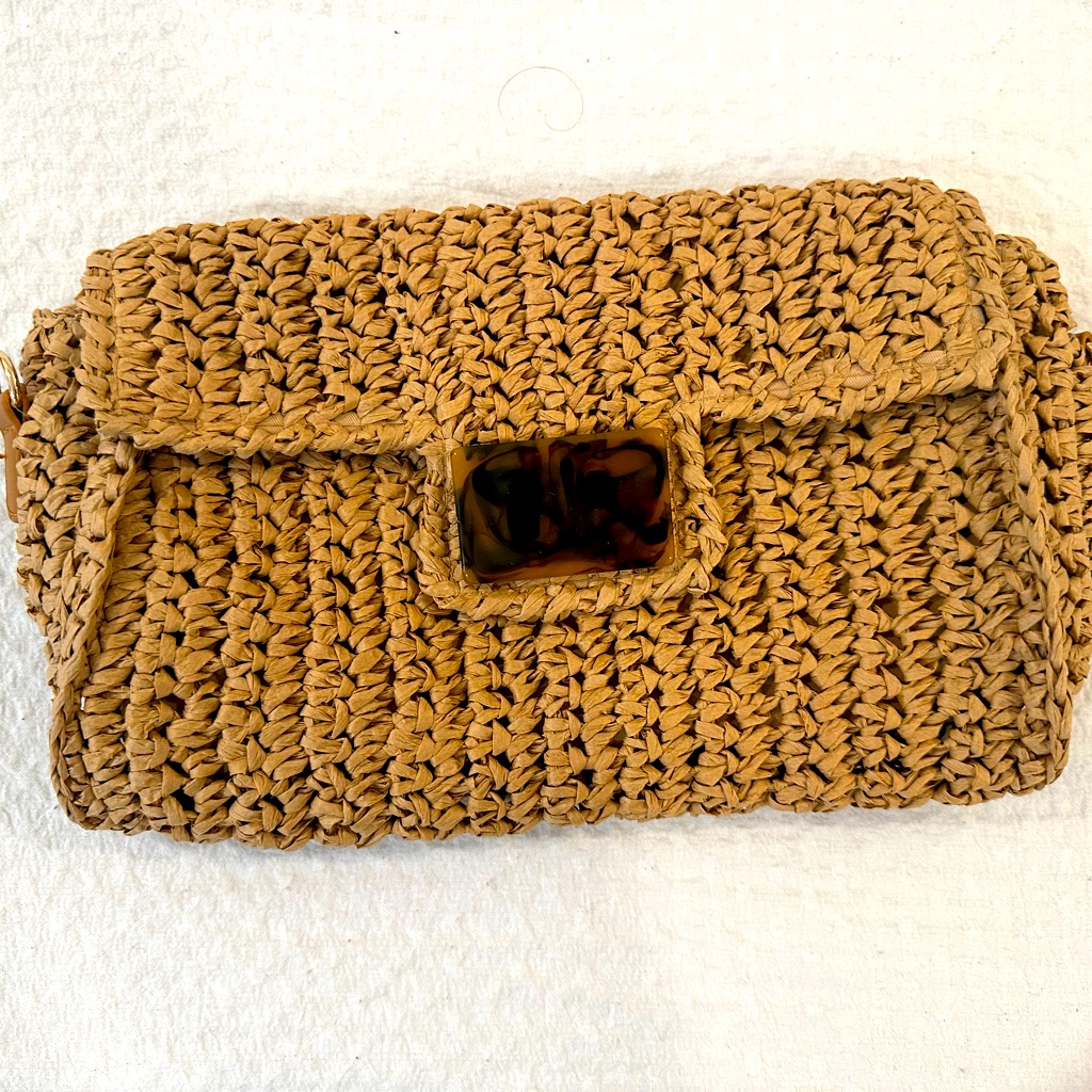 Straw Cloth Purse  Brand New